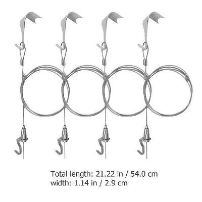 4 Sets Hanger Picture Rail Hook Frame Hanging Cord for