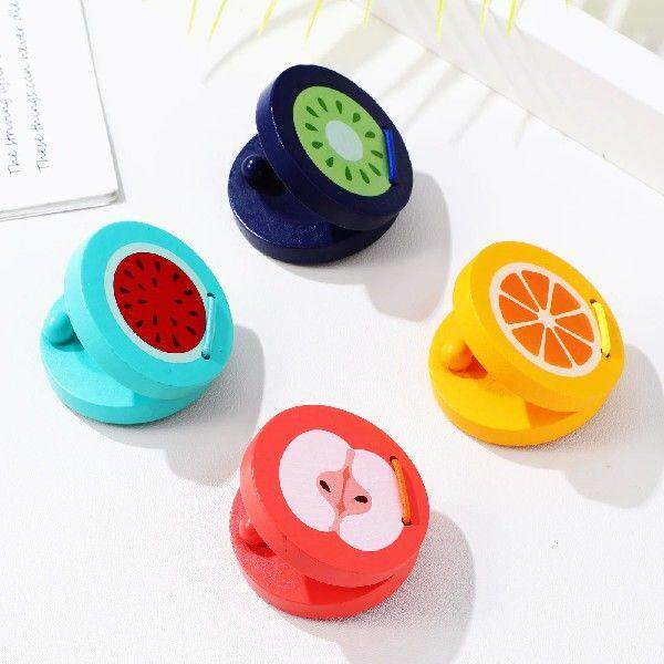 4pcs Wooden Castanets Kids Musical Instruments Smooth Fruit