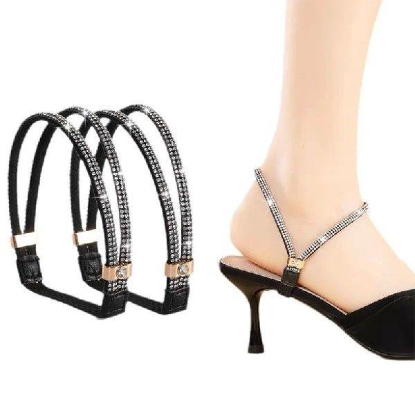 1Pair Rhinestone High Heels Shoes Band Anti-loose Women