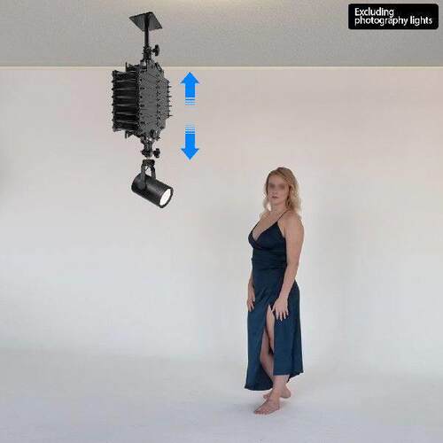 Light Mount Support with Safety Rope, Drop Pantograph for