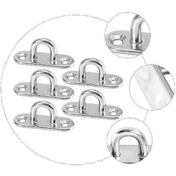 1/5pcs Hooks Eye Plate Heavy Oblong Duty Steel Stainless