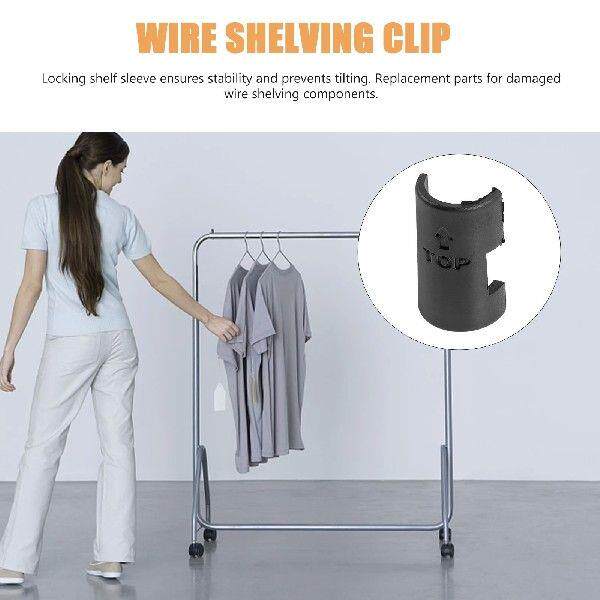 24 Pcs Shelf Locking Clip Wire Shelving Sleeves Fixing