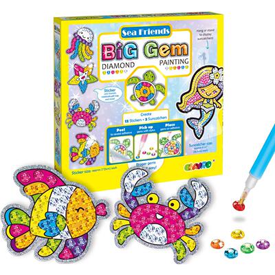 Kids Big Gem Diamond Painting Kit Create 12 Stickers DIY Art