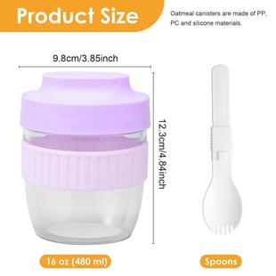 Oats Container Spoon Layer Mil and Overnight Lid Double with