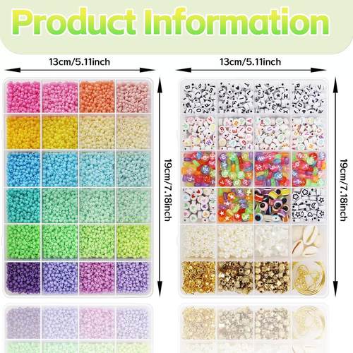 3mm Seed Beads Diy Friendship Bracelet Kit With Letter Bead