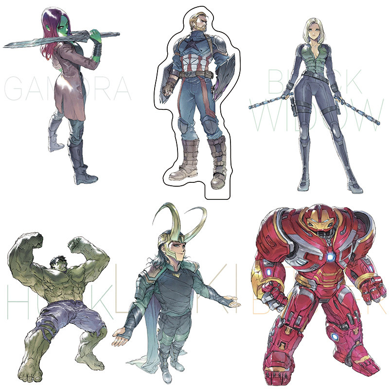 漫威 复仇者联盟 队长浩克钢铁侠黑寡妇 周边立牌摆台现货 包邮