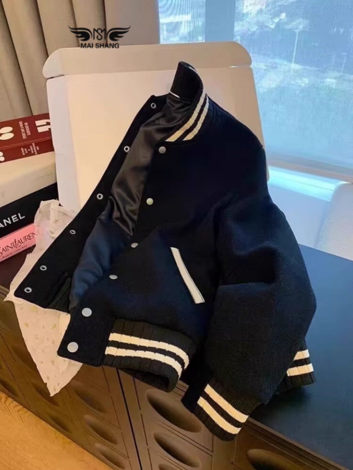 美式覆古高级感炸街撞色立领棒球服男女情侣春秋街头痞帅夹克外套