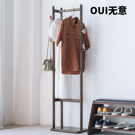 无意实木落地卧室挂衣架简易衣架衣帽架超窄室内衣服架子2025新款