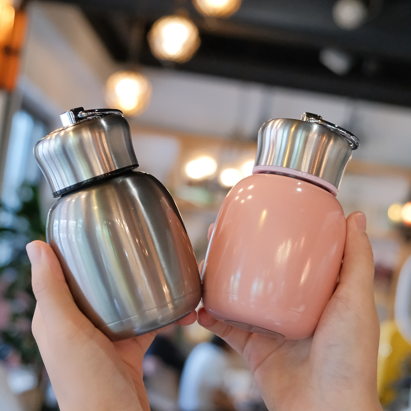 日本进口迷你保温杯小巧便携超萌少女心可爱儿童外出学生不锈钢