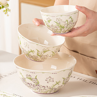 佩尔森陶瓷碗斗笠碗汤面碗家用2025新款高颜值釉下彩吃饭碗米饭碗