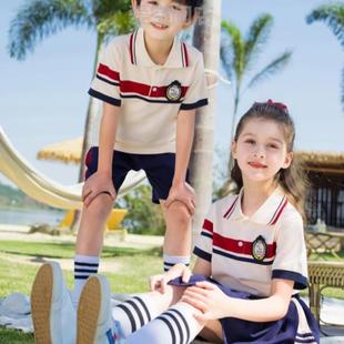 套装 ?儿童休闲班服 夏季 园服英伦风小学生幼儿园高档学院校服夏装