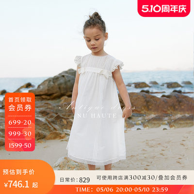 NU恩幼童装爱德华丝棉法蕾礼服裙