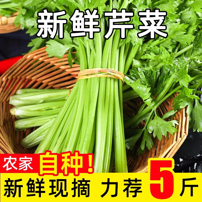 【芹菜】河南农家自种小嫩西芹现挖玻璃翠芹菜带叶3斤/5斤9斤