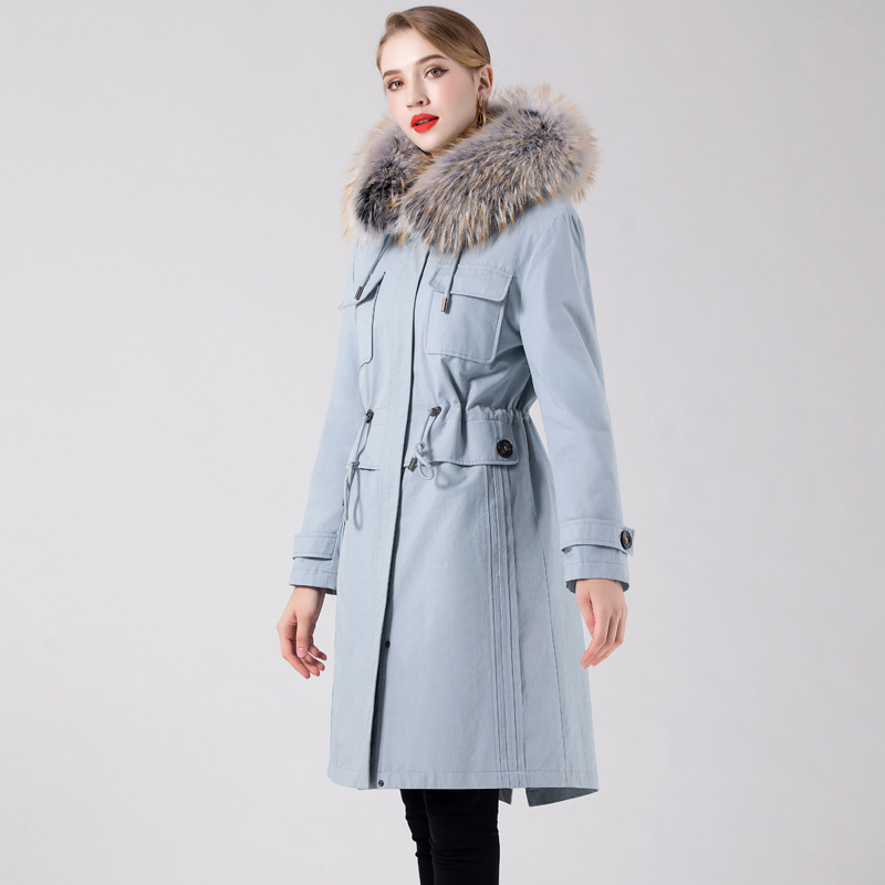 2023秋冬爆款獭兔毛内胆派克大衣