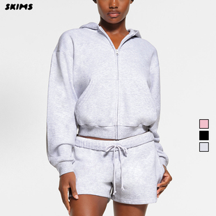 SKIMS COTTON FLEECE CLASSIC HOODIE 卡戴珊拉链开衫连帽卫衣女