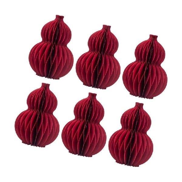 6Pieces Chinese New Year Gourd Lanterns Stylish Paper