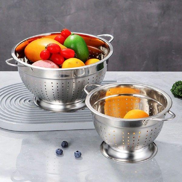 Metal Strainer Strong Stainless Steel Colander For Kitchen