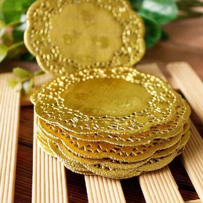 Y1UB 50Pcs/Set 3.5 Inch Hollow Floral Embossed Round Lace