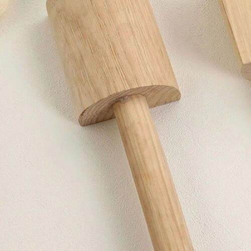 Wooden Mud Hammer with Handle Portable Clay Paddle Hammer