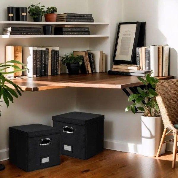 12-Inch Vinyl Record Storage Boxes with Lids and Handles,