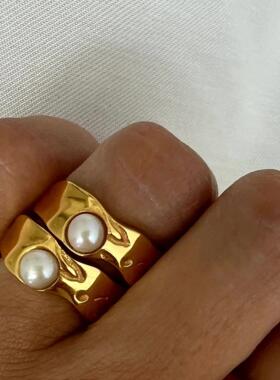 Uworld 18K金PVD镀316L不锈钢戒指手指