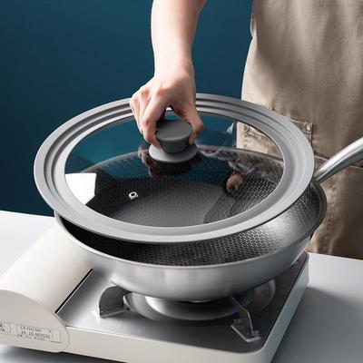 Universal tempered glass silicone lid pot cover for fry pans