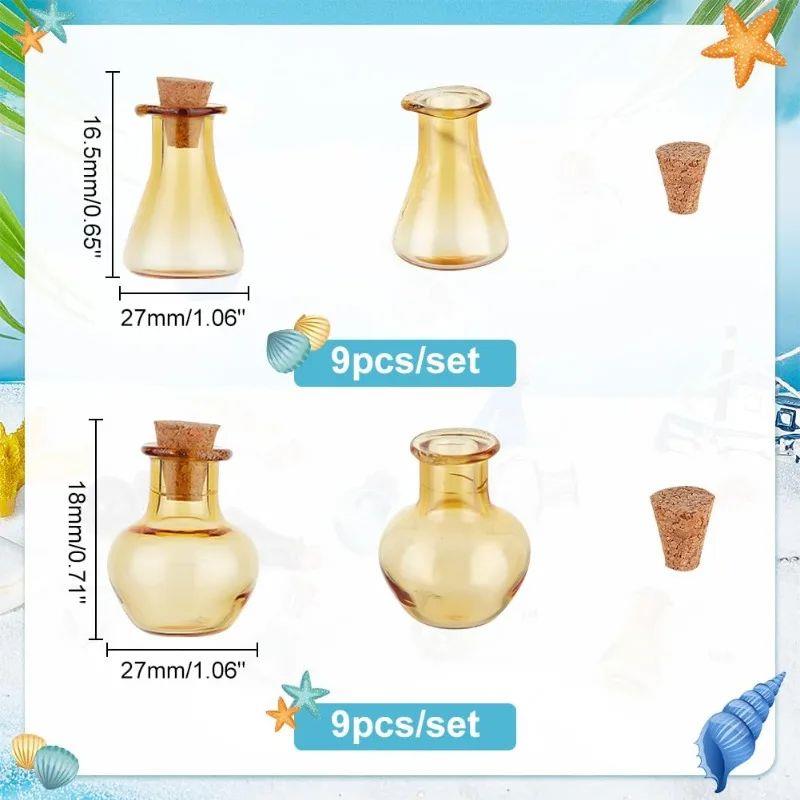 7/9pcs Colored Tiny Spell Jars 2 Sets Mini Glass Bottles