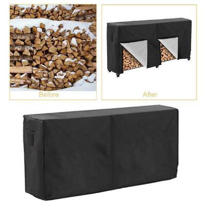 Firewood Rack Cover Waterproof Rainproof Portable Double