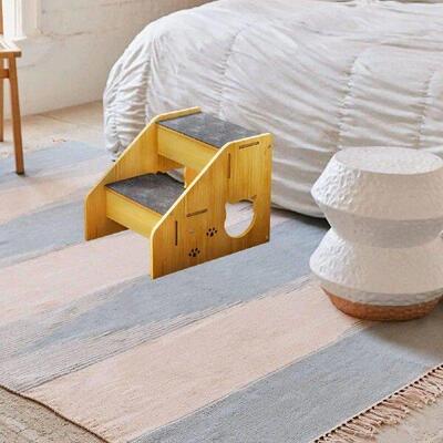 Wooden Pet Stairs 2 Step Dog Ladder for Small Dogs Cats