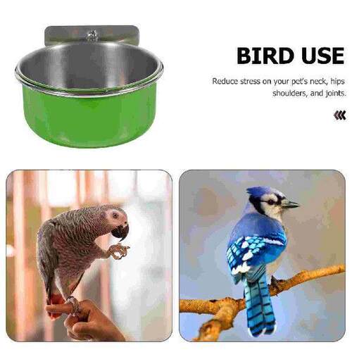 Parrot Food Bowl Cardinal Bird Feeder Finch Cages Slot Pet