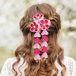 Accessories Hair Wedding Tassel Rosy Braids Girl Hanfu