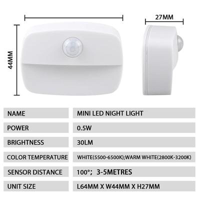 Mini LED Night Lamp Motion Sensor Light Indoor AAA Battery 1