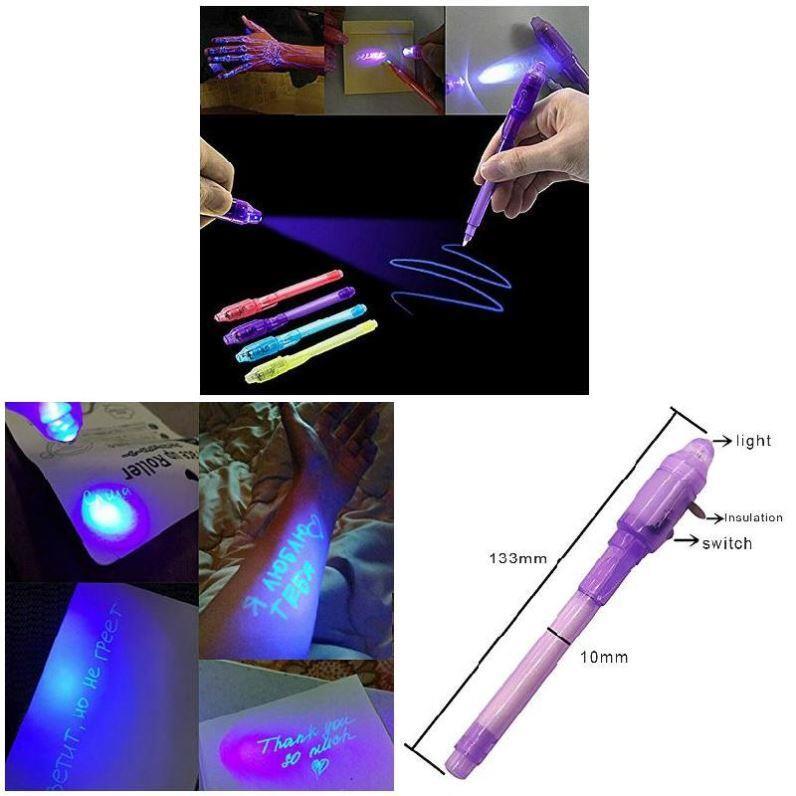2/4/8/14pcs UV Light Pen Invisible Magic Pencil Secret Fluor