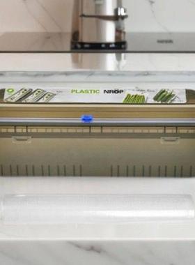 Cling Film Dispenser with Cutter Plastic Wrap Organizer