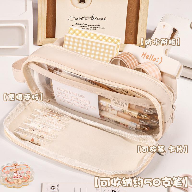 Large Capacity Pencil Case Kawaii Canvas Pencilcase School