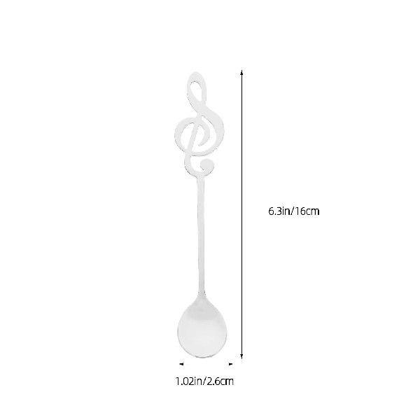 6 Pcs Musical Note Dessert Spoon Soup Spoons Bird