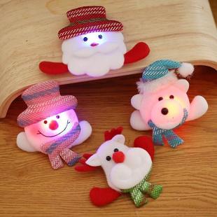 Brooch Santa Snowman Light Pin Christmas Bear Gift圣诞