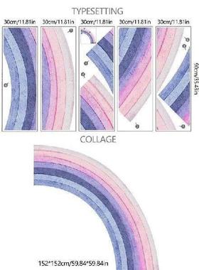 5pcs Cartoon Pastel Rainbow Wall Decals Nursery Removable