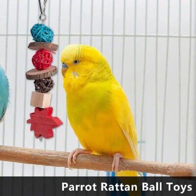 Bird Chew Toys Bird Cage Wooden Parrot Shredder Toys Bird