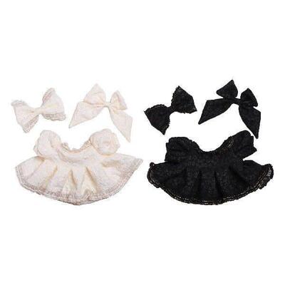 3Pcs Dolls Princess Dress with Bow Hairpin Accessory