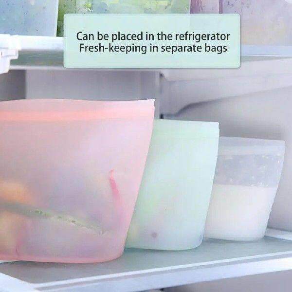 Silicone Food Storage Bag BPA Free Heat-Resistant Stand-Up