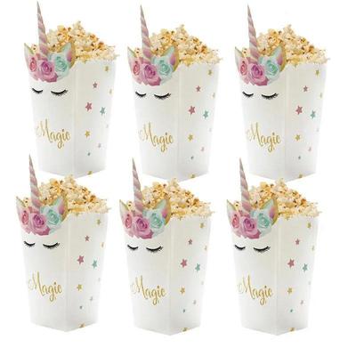 Unicorn Party Supplies Paper Popcorn Box Cookie Gift Box Bag