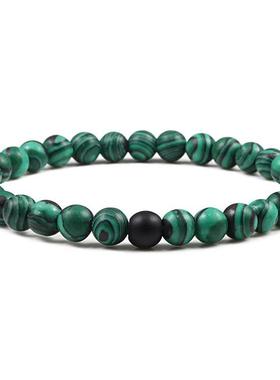 6mm Malachite Stone Bracelet Classic Natural Bead Men Bracel