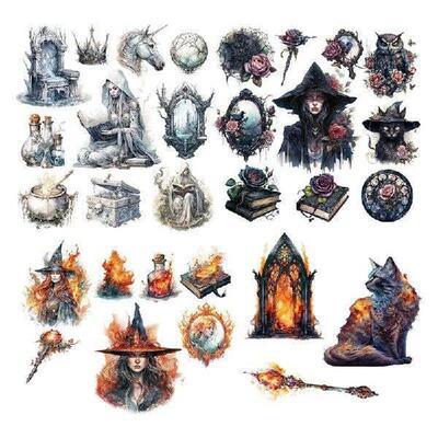 120Pcs Gothic Scrap Stickers, Vintage & Aesthetic