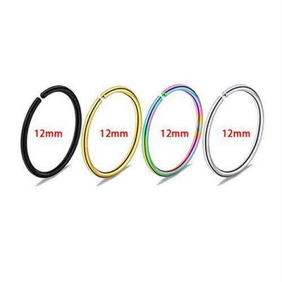。3pcs Stainless Steel Nose Hoop Ring Septum Rings Lip Studs