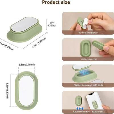 Magnetic Remote Control Holder Wall Mount - 4 Pcs No Drill S