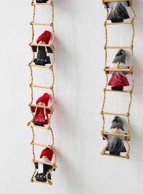 Nordic Wool Felt Christmas Ornament - Santa on Ladder Decor