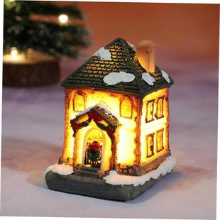 Lights Furniture Resin House LED Miniature Christmas