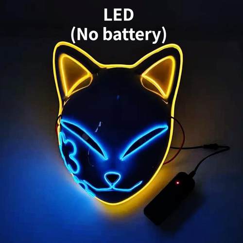 Anime Demon Slayer Cosplay Mask LED for Men Women Sabito