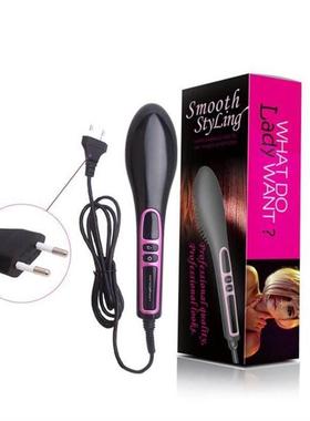 Flat Iron Hair Straightener Brush Salon Comb 中长发直发器梳